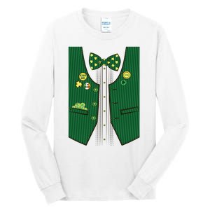 St Patricks Day Lucky Shamrock Vest Costume Tall Long Sleeve T-Shirt