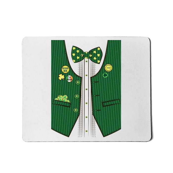 St Patricks Day Lucky Shamrock Vest Costume Mousepad