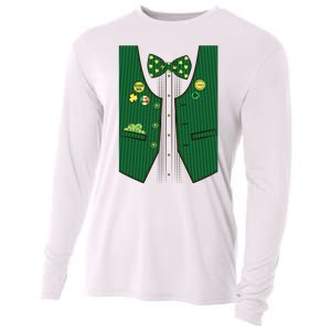 St Patricks Day Lucky Shamrock Vest Costume Cooling Performance Long Sleeve Crew