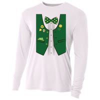 St Patricks Day Lucky Shamrock Vest Costume Cooling Performance Long Sleeve Crew