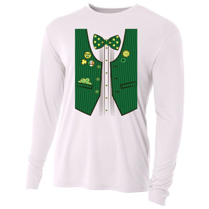 St Patricks Day Lucky Shamrock Vest Costume Cooling Performance Long Sleeve Crew