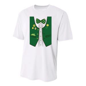 St Patricks Day Lucky Shamrock Vest Costume Youth Performance Sprint T-Shirt