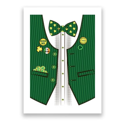 St Patricks Day Lucky Shamrock Vest Costume Poster