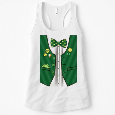 St Patricks Day Lucky Shamrock Vest Costume Womens Tank Top