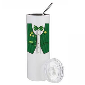 St Patricks Day Lucky Shamrock Vest Costume Stainless Steel Tumbler