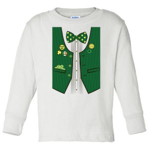 St Patricks Day Lucky Shamrock Vest Costume Toddler Long Sleeve Shirt