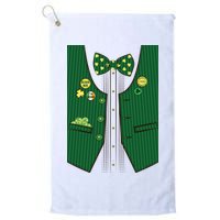 St Patricks Day Lucky Shamrock Vest Costume Golf Towel