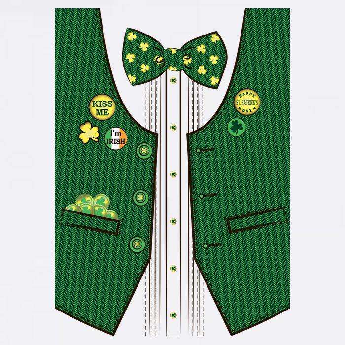 St Patricks Day Lucky Shamrock Vest Costume Golf Towel