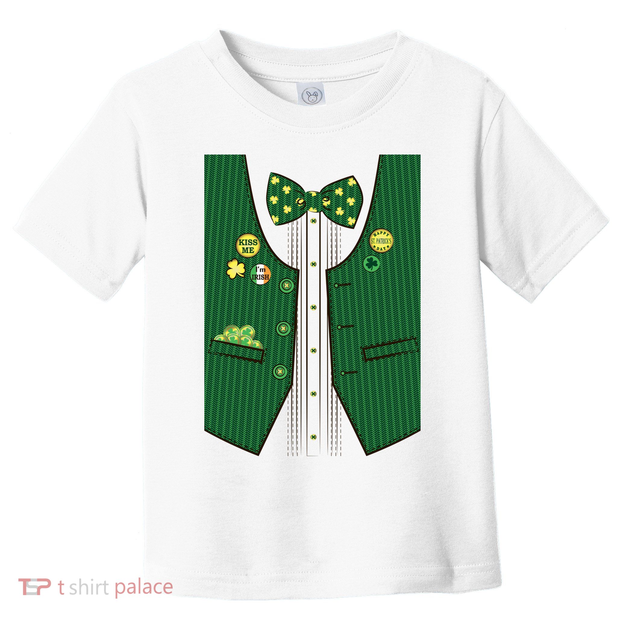St Patricks Day Lucky Shamrock Vest Costume Toddler T-Shirt