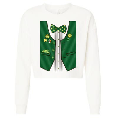St Patricks Day Lucky Shamrock Vest Costume Cropped Pullover Crew