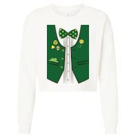 St Patricks Day Lucky Shamrock Vest Costume Cropped Pullover Crew