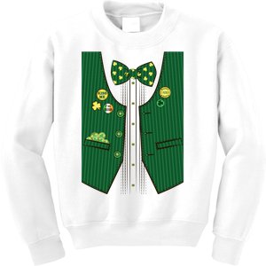 St Patricks Day Lucky Shamrock Vest Costume Kids Sweatshirt