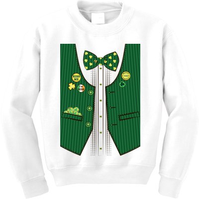 St Patricks Day Lucky Shamrock Vest Costume Kids Sweatshirt