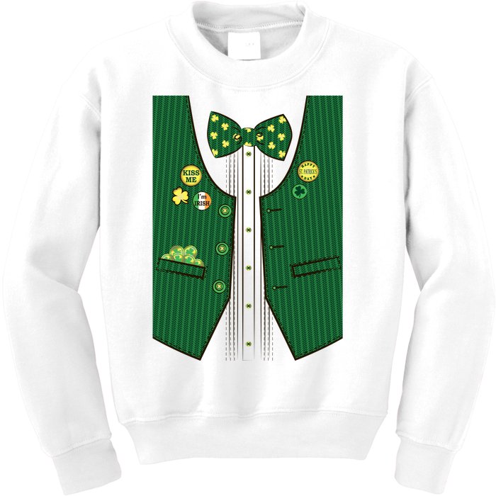 St Patricks Day Lucky Shamrock Vest Costume Kids Sweatshirt