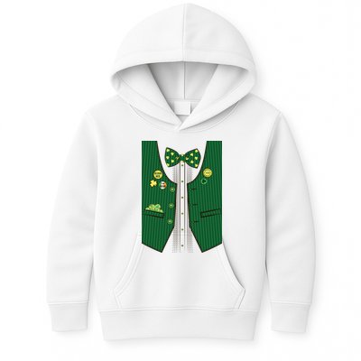 St Patricks Day Lucky Shamrock Vest Costume Kids Hoodie