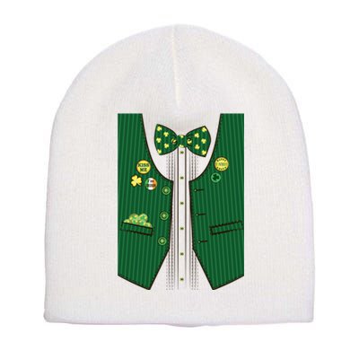 St Patricks Day Lucky Shamrock Vest Costume Short Acrylic Beanie