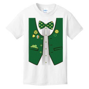 St Patricks Day Lucky Shamrock Vest Costume Kids T-Shirt