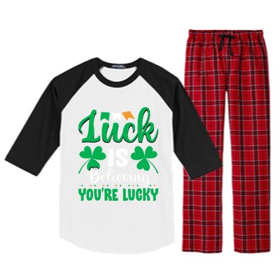 St Patricks Day Believing Cute Gift Raglan Sleeve Pajama Set