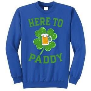 St Patricks Day Pajamas Here To Paddy Leaf Clover Irish Gift Tall Sweatshirt