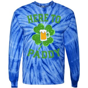 St Patricks Day Pajamas Here To Paddy Leaf Clover Irish Gift Tie-Dye Long Sleeve Shirt