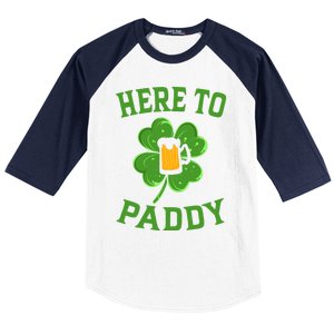 St Patricks Day Pajamas Here To Paddy Leaf Clover Irish Gift Baseball Sleeve Shirt