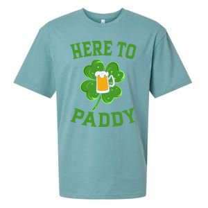 St Patricks Day Pajamas Here To Paddy Leaf Clover Irish Gift Sueded Cloud Jersey T-Shirt