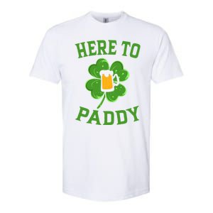 St Patricks Day Pajamas Here To Paddy Leaf Clover Irish Gift Softstyle CVC T-Shirt