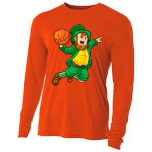 St Patricks Day Leprechaun Basketball Lucky Gift Cooling Performance Long Sleeve Crew