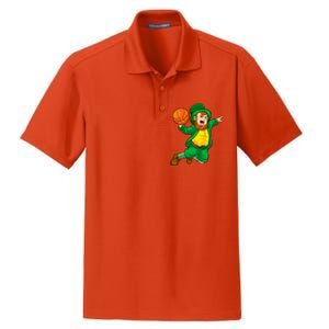 St Patricks Day Leprechaun Basketball Lucky Gift Dry Zone Grid Polo