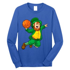 St Patricks Day Leprechaun Basketball Lucky Gift Long Sleeve Shirt