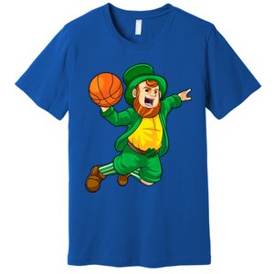 St Patricks Day Leprechaun Basketball Lucky Gift Premium T-Shirt