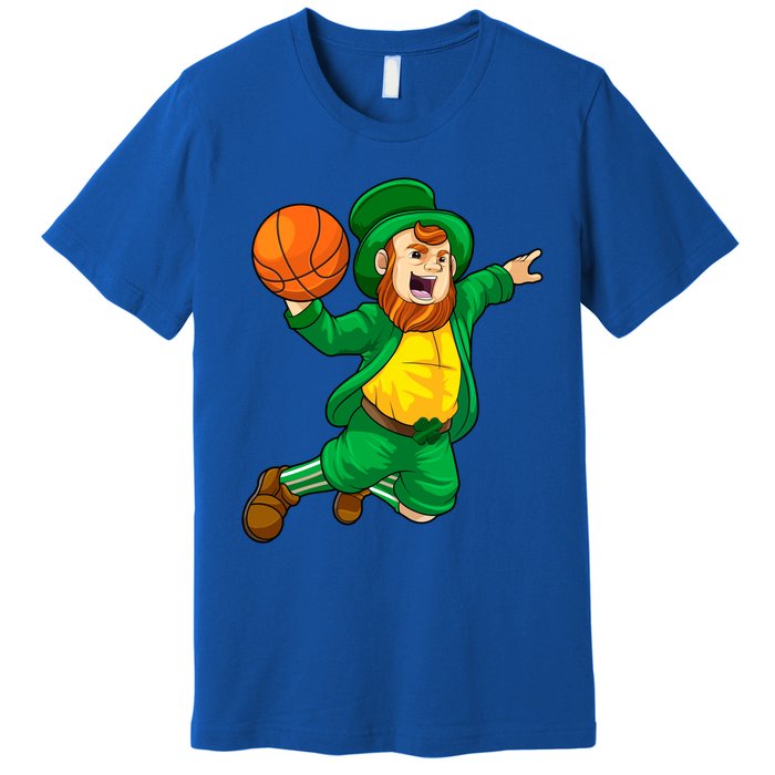 St Patricks Day Leprechaun Basketball Lucky Gift Premium T-Shirt