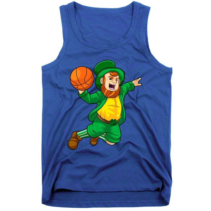 St Patricks Day Leprechaun Basketball Lucky Gift Tank Top