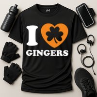 St Patricks Day Ginger Irish Pride I Love Gingers Redhead Cooling Performance Crew T-Shirt