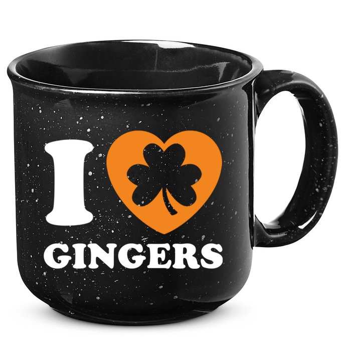 St Patricks Day Ginger Irish Pride I Love Gingers Redhead 15oz Campfire Ceramic Mug