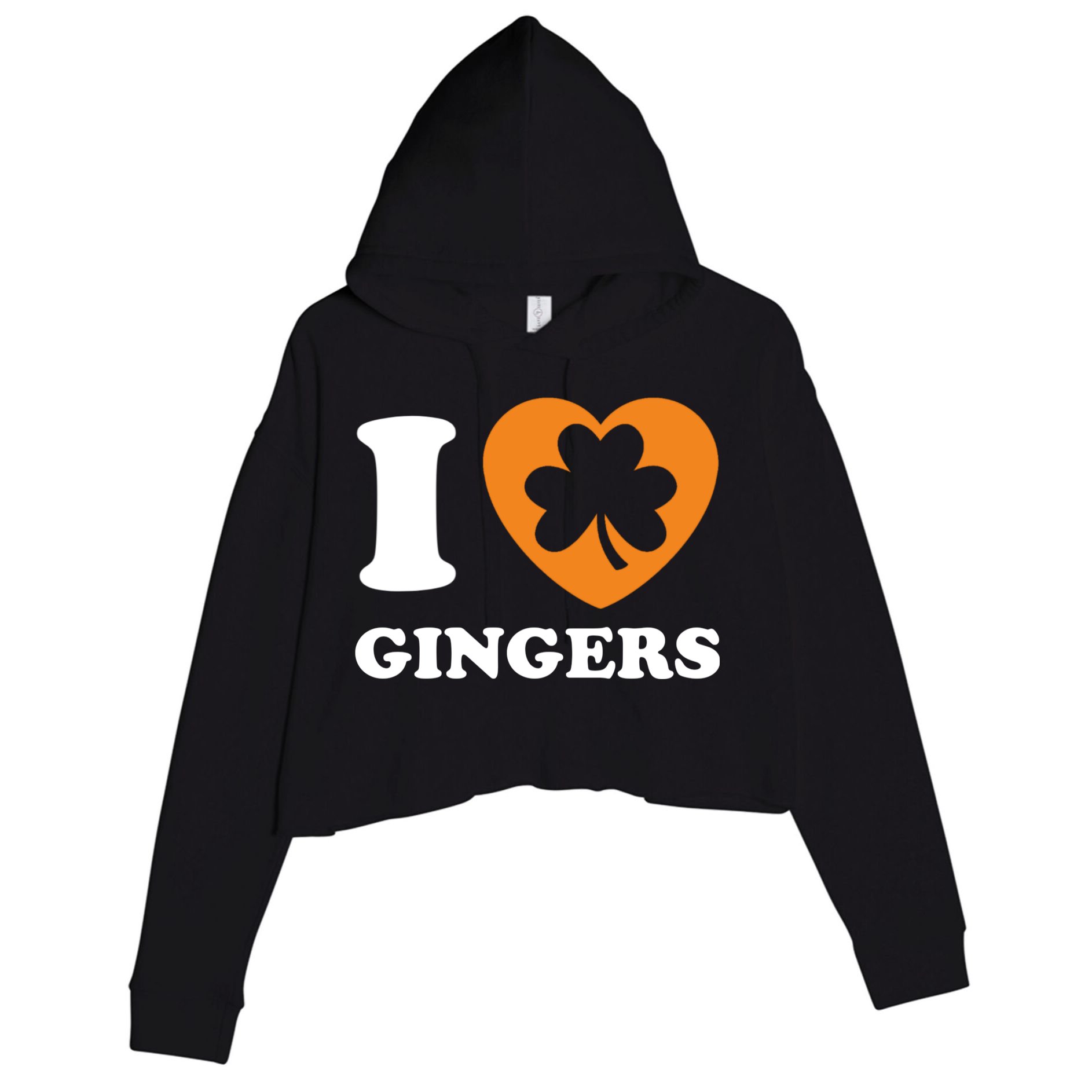 St Patricks Day Ginger Irish Pride I Love Gingers Redhead Crop Fleece Hoodie