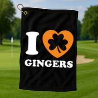 St Patricks Day Ginger Irish Pride I Love Gingers Redhead Golf Towel