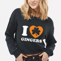 St Patricks Day Ginger Irish Pride I Love Gingers Redhead Cropped Pullover Crew