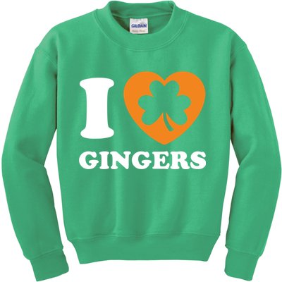 St Patricks Day Ginger Irish Pride I Love Gingers Redhead Kids Sweatshirt