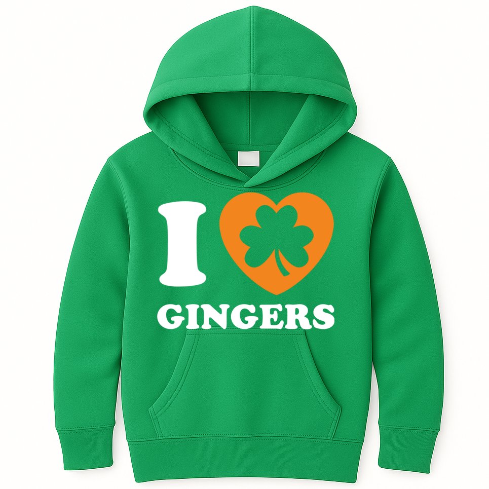 St Patricks Day Ginger Irish Pride I Love Gingers Redhead Kids Hoodie