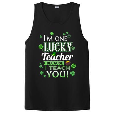 St Patrick's Day Teacher Lucky Because I Teach You Cool Gift PosiCharge Competitor Tank