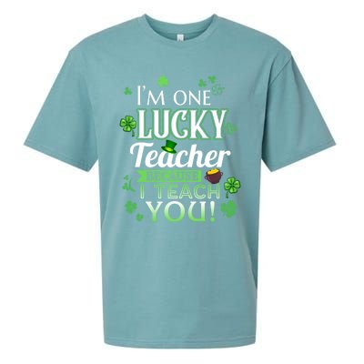 St Patrick's Day Teacher Lucky Because I Teach You Cool Gift Sueded Cloud Jersey T-Shirt