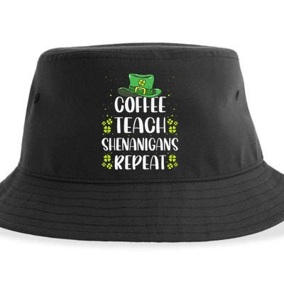 St Patricks Dayeachers Design Foreacher Who Loves Coffee Sustainable Bucket Hat