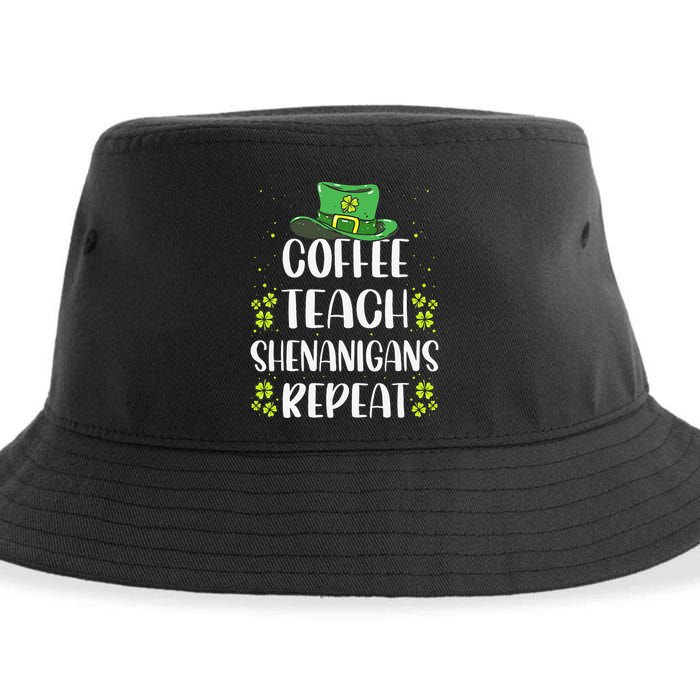 St Patricks Dayeachers Design Foreacher Who Loves Coffee Sustainable Bucket Hat