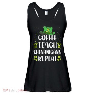 St Patricks Dayeachers Design Foreacher Who Loves Coffee Ladies Essential Flowy Tank