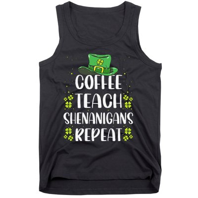 St Patricks Dayeachers Design Foreacher Who Loves Coffee Tank Top