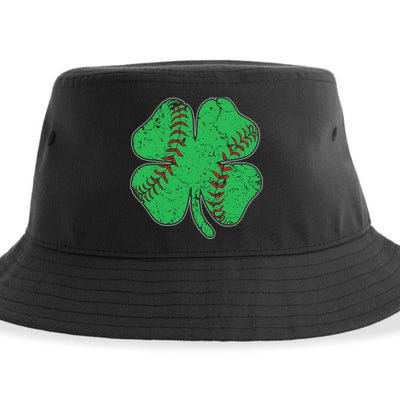 St Patrick's Day Baseball Catcher Pitcher Shamrock Sustainable Bucket Hat