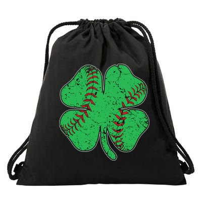 St Patrick's Day Baseball Catcher Pitcher Shamrock Drawstring Bag