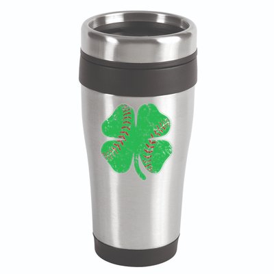 St Patrick's Day Baseball Catcher Pitcher Shamrock 16oz Travel Tumbler