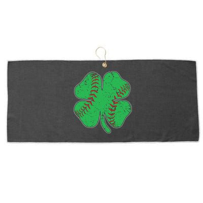 St Patrick's Day Baseball Catcher Pitcher Shamrock Large Microfiber Waffle Golf Towel